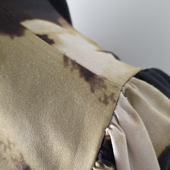 Birds‑of‑North‑America — Black & Cream Print Long‑Sleeve Mini Shirt‑Dress — Size - Picture 8 of 11